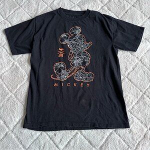 Disney | Black Spider Web Mickey Halloween Short Sleeve Tee Shirt | Size Medium